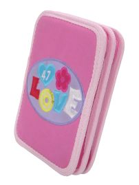 Cartuchera de 2 Piso de Tela Bordado Love