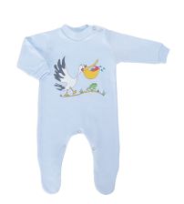 Enterito Bebe De Algodon Pata Larga Con Estampado de Pelicano