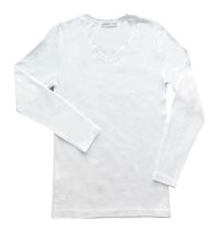 Camiseta cuello redondo manga larga con puntilla - Angeles