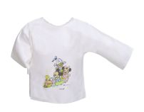 Batita de Linon Estampado De Mickey Minnie y Donald prendida atras Manga Larga