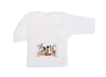 Batita de Linon con cuello Baby Estampado De Mickey Daisy y Danald prendida atras Manga Larga