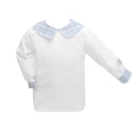 Batita de Viyela con Cuello a Cuadrille  Manga Larga 