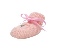 Escarpines Tejido a Mano con Flor Bordada al Frente