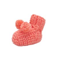 Escarpines Tejido a Mano con Pompones para atar