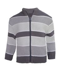 Campera Tejida con Cierre Rayado