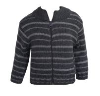 Campera Tejida con Cierre Rayado 