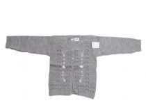 Saco Tejido Cashmilon Calado y Bordado Terminacion al Crochet