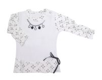 Remera Manga Larga Cuello Flores Rococo con cinta y bordado