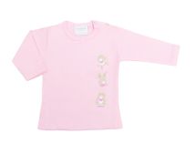 Remera manga larga con broche en el cuello estampado osito