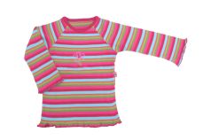 Remera Manga Larga Rayada con flor bordada