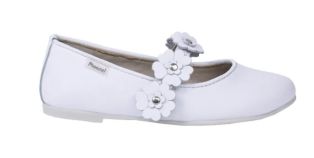 Balerina cuero con flores y Velcro 