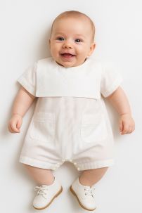 Enteritos Babucha  Batista con bordado en cuello