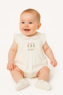 Enteritos Babucha  pique con volados y  bordado 