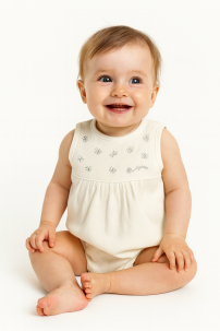 Enteritos Babucha  pique si manga bordado 