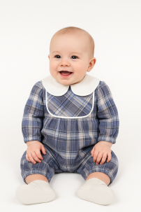 Enteritos Babucha viyela escocesa manga larga