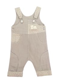 Jardinero Largo Gabardina combinada con flores bordadas