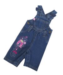 Jardinero Largo de Jeans Bordado y broche