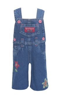 Jardinero Largo de Jeans  bordado con Broche
