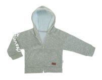 Campera con capucha friza marmoleada