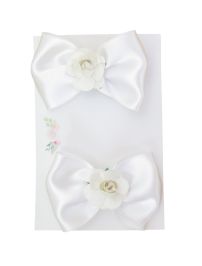 Moño pinza con flor de  para el cabello