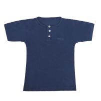 Remera Algodon lisa con botones manga corta 