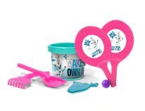 Set de Playa Con Paletas - Balde + Palita + Rastrillo + Molde - Frozen 