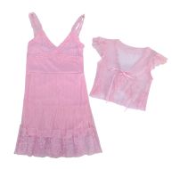 Vestido De Tul Bordado Forrado Sin Manga