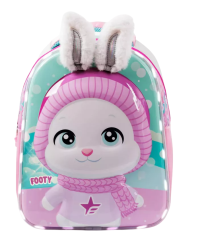 Mochila De Espalda Conejo Con Luz- Frente Semi Rigido Con Relieve Sobresalen Las Orejas - 12Pulgadas