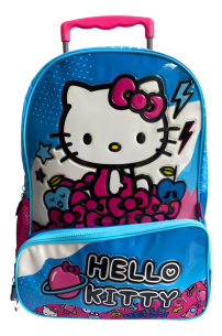 Mochila Con Carro Hello Kitty - 16 Pulgadas