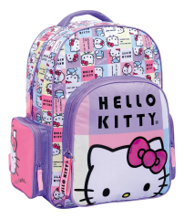 Mochila De Espalda Hello Kitty - Con Bolsillo Frontal - 18 Pulgadas 
