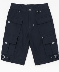 Bermunda Gabardina Con Cintura Elastizada Tipo Cargo