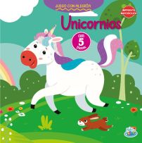Libro Unicornios - Tapa Dura - 5 Piezas De Encastre - Imprenta Mayúscula