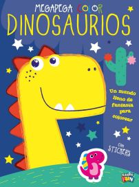 Libro Para Colorear Dinosaurios - Incluye Stickers - Tapa Blanca