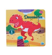 Libro Dinosaurios - Tapa Dura - 5 Piezas De Encastre - Imprenta Mayúscula
