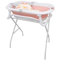 Catre de baño con bañera plegable soporte para bebe y termometro digital