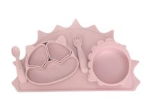 Set de Silicona Plato Con Divisiones+Bowl+Cubierto