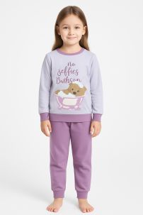 Pijama Interlock Manga Larga Estampado Oso