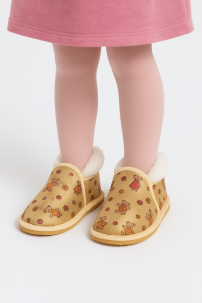 Pantufla Piel Con Corderito Interno  Estampada