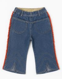 Pantalon Jean con Piel a Los Lados