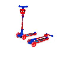 Monopatin Spiderman Hombre Araña Plegable 3 Ruedas Con Luces
