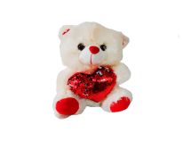 Oso De Peluche Con Corazon De Lentejuelas Reversible 