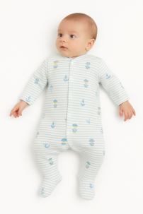 Enterito De Algodon Estampado De Barquitos