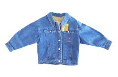 Campera de Jean con Cordero Interno Bordado Flores