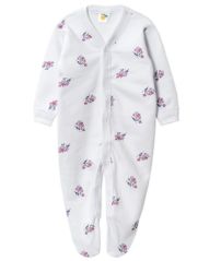 Enterito Algodon Estampado De Flores Con Pie