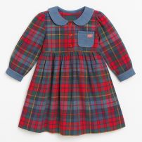 Vestido Viyela Con Cuello Baby