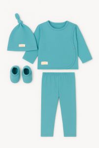 Set 4 Piezas Algodon Batita Pantalon Gorro Escarpines