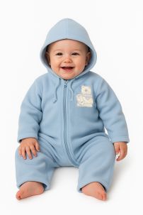 Enterito Polar con osito bordado Pie y Mano Rebatible