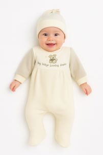 Enterito de Polar con Pie Perro Bordado - Con Gorro