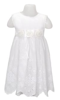 Vestido Broderie con cinta razo de flores