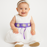 Vestido Broderie con lazo en color